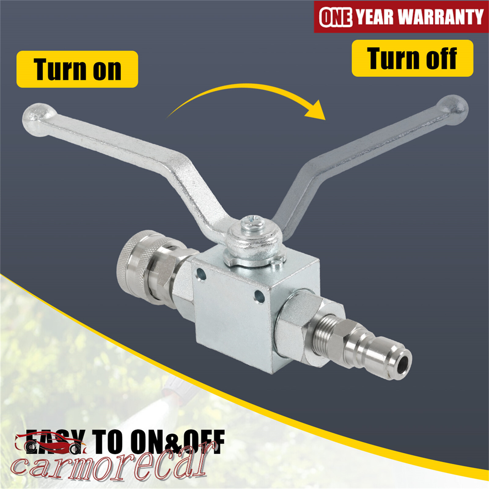 Steel High Pressure Washer Ball Valve Kit, 3/8 Inch Quick Connect 4500 PSI
