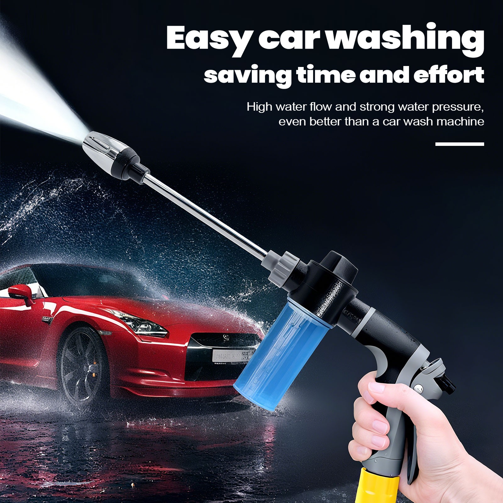 Multifunctional High-Pressure Car Wash Soap Water Gun Long-Pole Foam Canister