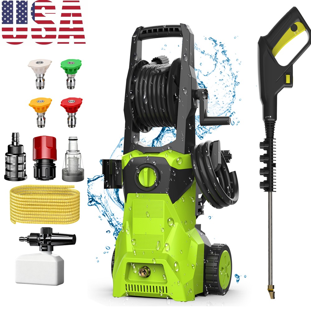 5000PSI 3.2GPM Electric Pressure Washer 52.5FT Hose 4 Nozzles Car Patio Driveway