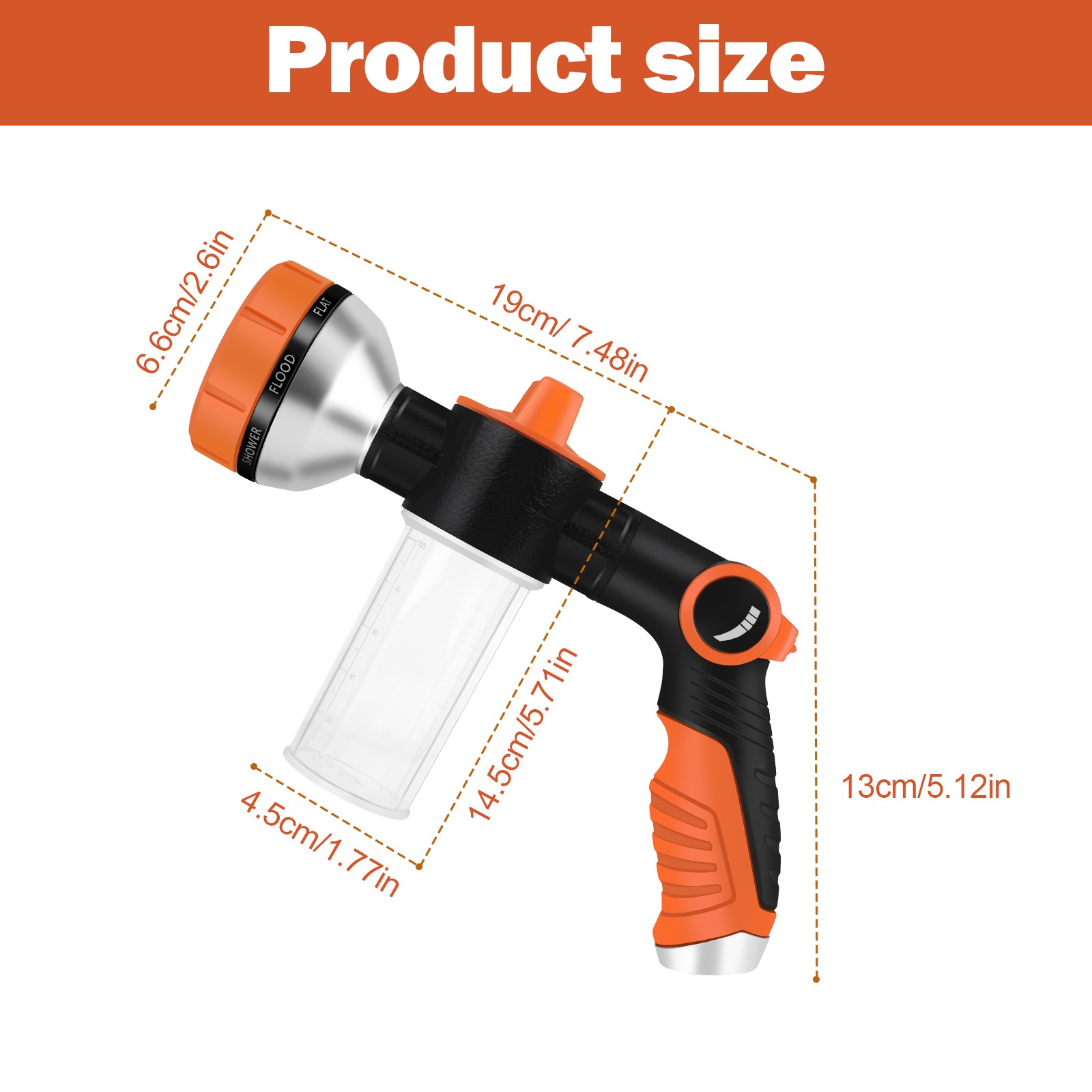 Multifunctional High-Pressure Car Wash Soap Water Gun Long-Pole Foam Canister