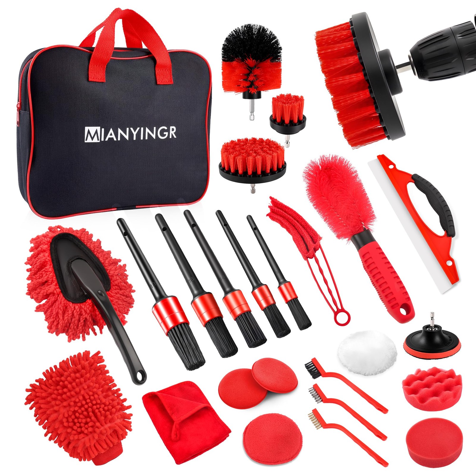 25Pcs Car Detailing Kit with Brushes, Cleaning