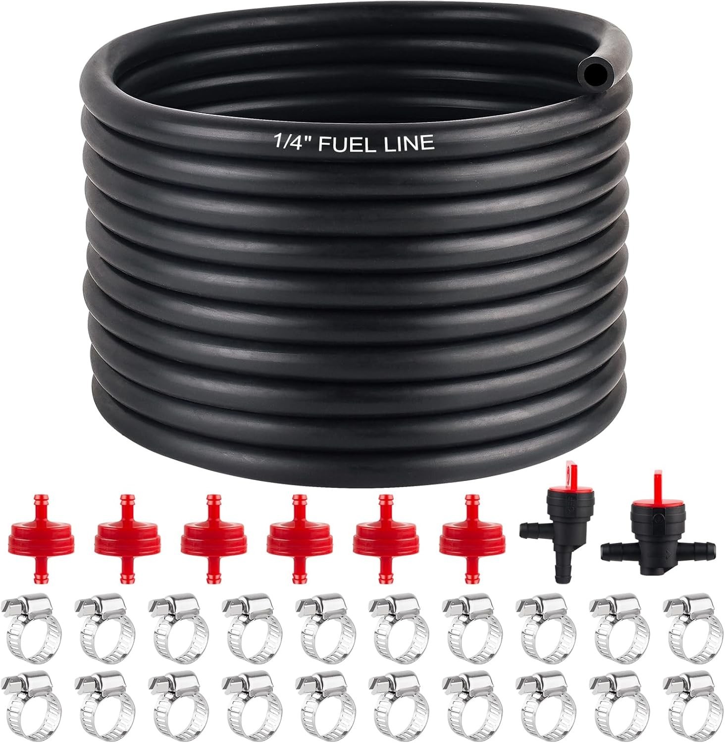 1/4 Inch ID 15 Feet Fuel Line Hose for Snow Blowers Lawn Mowers Tillers Motorcyc