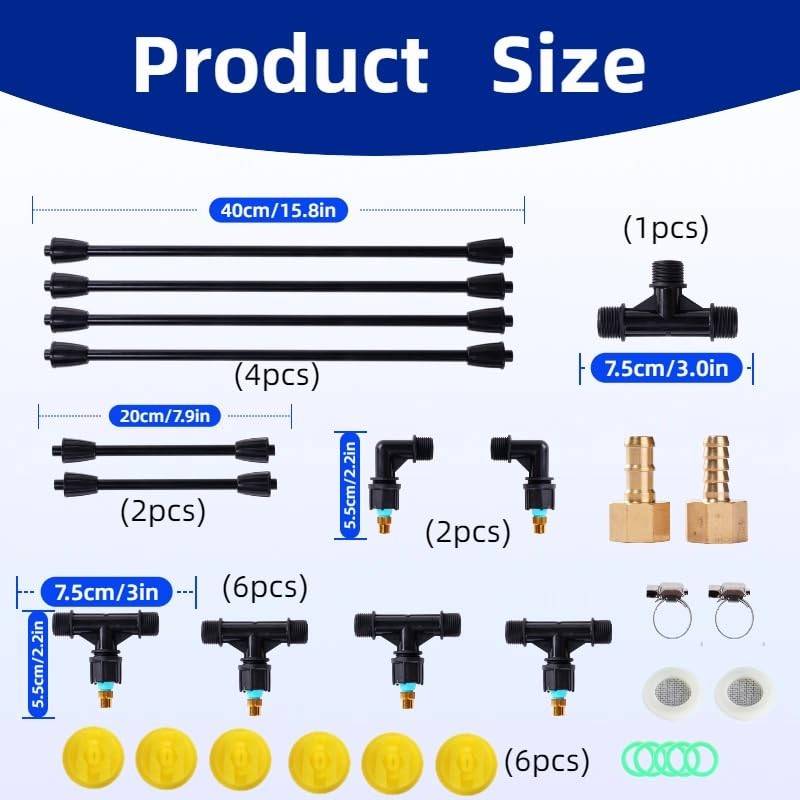 6 Nozzle Polyethylene Boom Wand 7.5 Ft ATV Sprayer Attachment