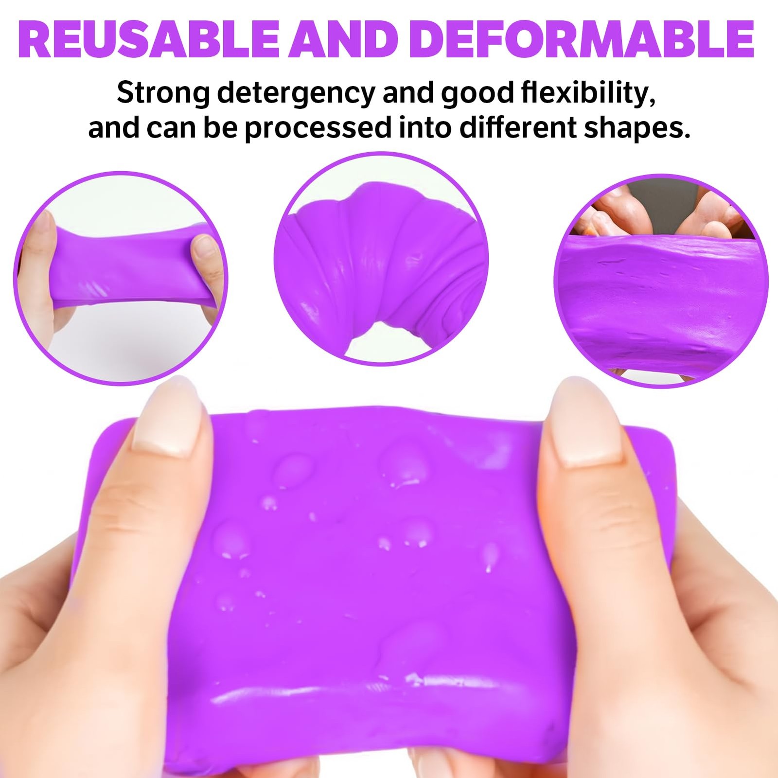 XPERTCHEMY Car Clay Bar 4 Pack 400g(4x100g), Auto Detailing Premium purple