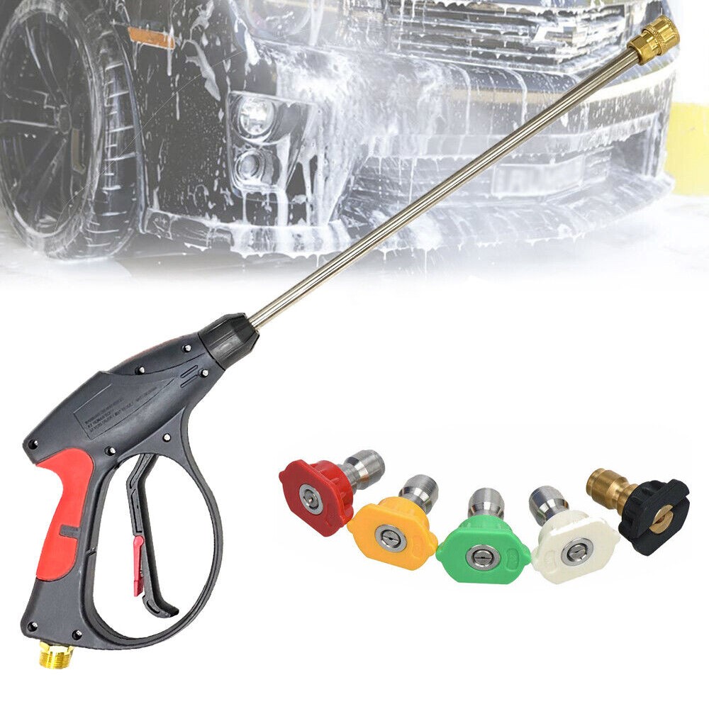 3000PSI High Pressure Power Washer Spray Gun Wand Lance Nozzle Kit Power Washer