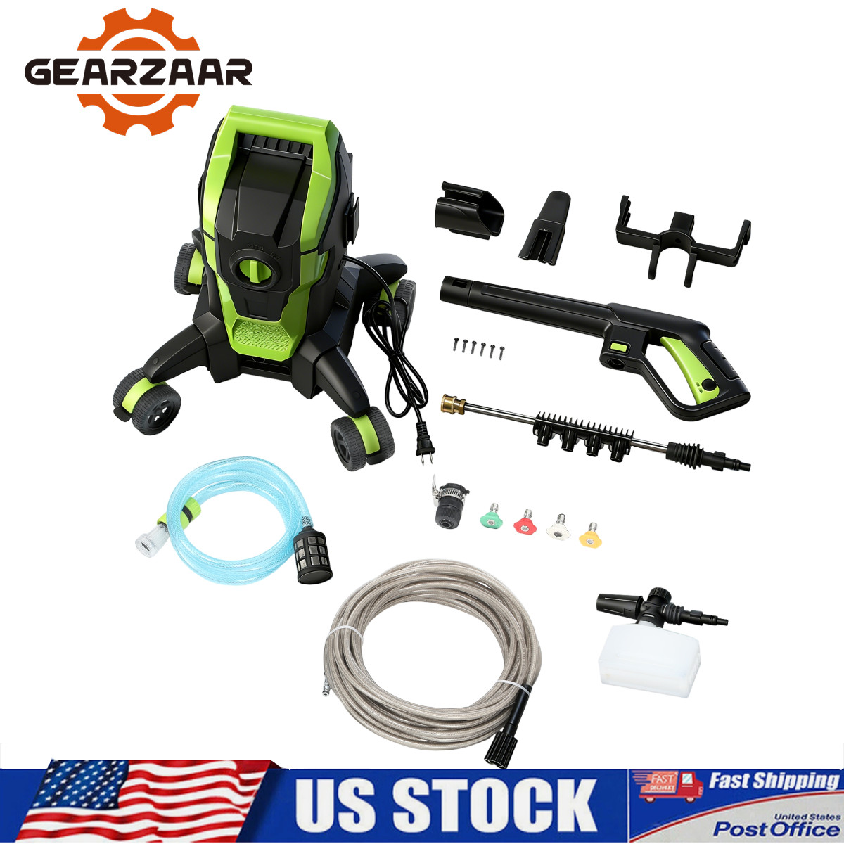 Max 2500 PSI Pressure Washer 110V Electric Power Washer with 52FT Hose,nozzle US
