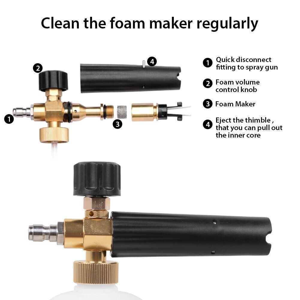 Pressure Washer Gun Car Wash Soap Lance Cannon Spray Jet Bottle Snow Foam Kit .