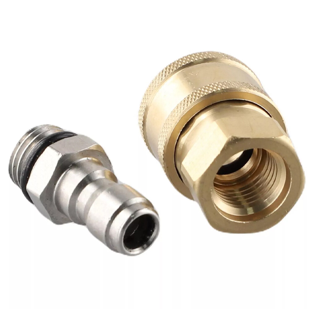 2Pcs Pressure Washer Quick Release Connector Brass Tube Fitting 1/4 Male M22/14