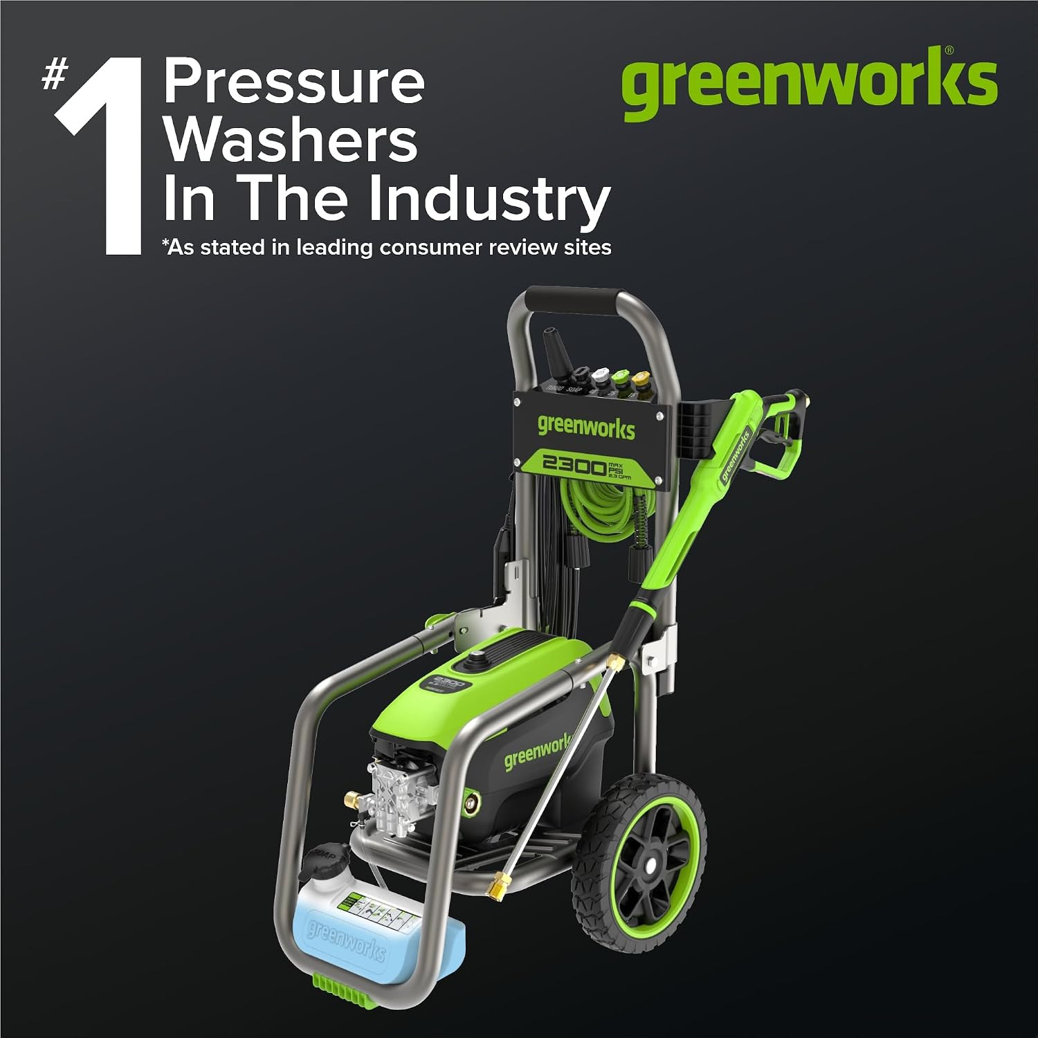 Greenworks Pro Brushless 2300 PSI (SGS Certified) 2.3 GPM Max / 1.2 GPM Electric