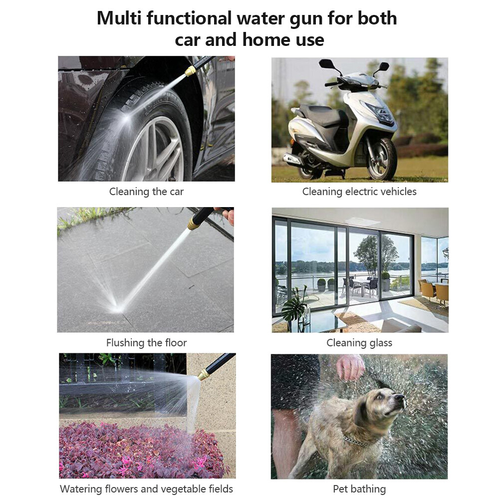 High Pressure Water Spray Gun Car Wash Metal Brass Nozzle Garden Pipe Hose Lawn