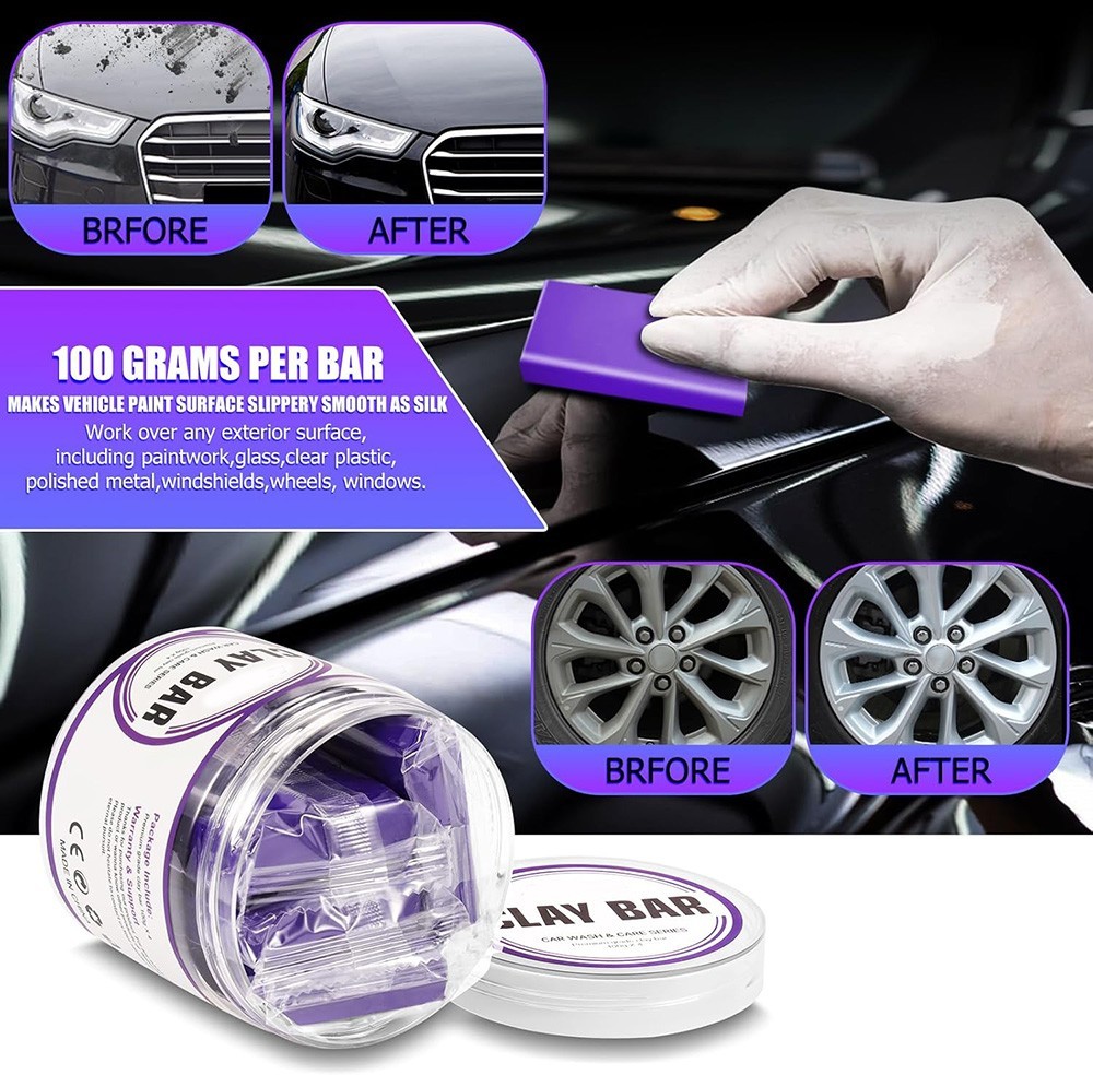 Car Clay Bar 4 Pack 400g Premium Grade Clay Bars Detailing Magic Clay Bar Purple