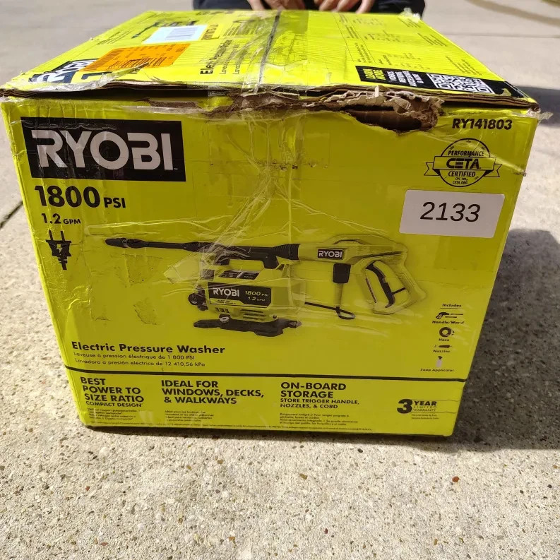RYOBI RY141803 1800 PSI 1.2 GPM Electric Pressure Washer