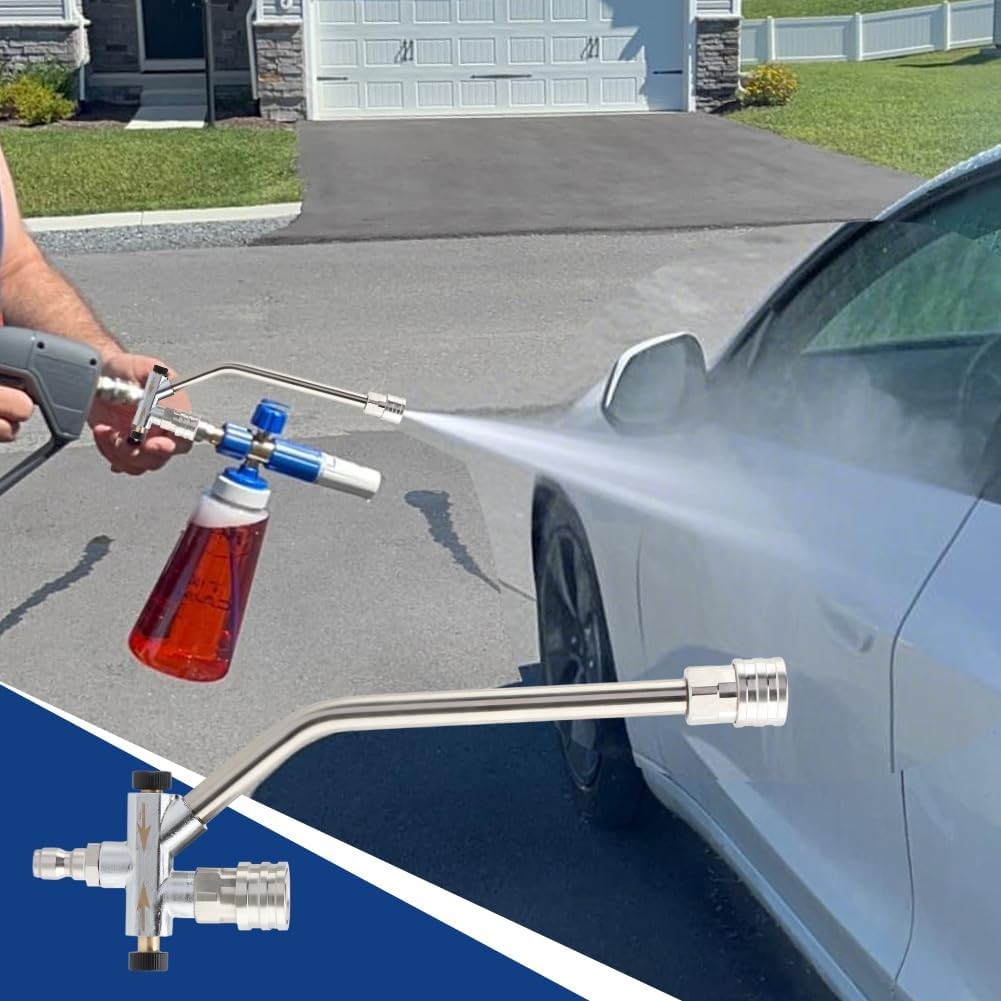 Foam Cannon Dual Connector Accessory Dual-Purpose Switch Spray Gun w/5 Nozzles