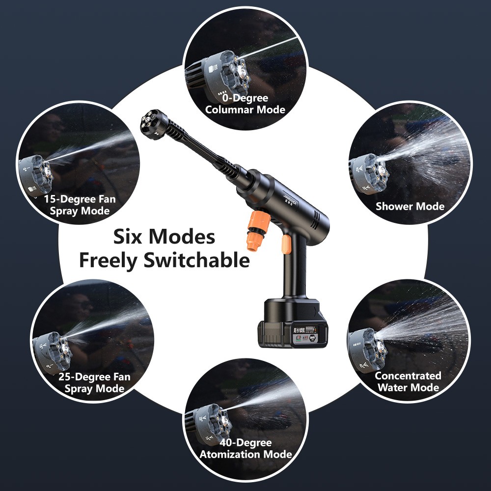 Portable Cordless Electric High Pressure Water Spray Car Gun Washer Cleaner Yard