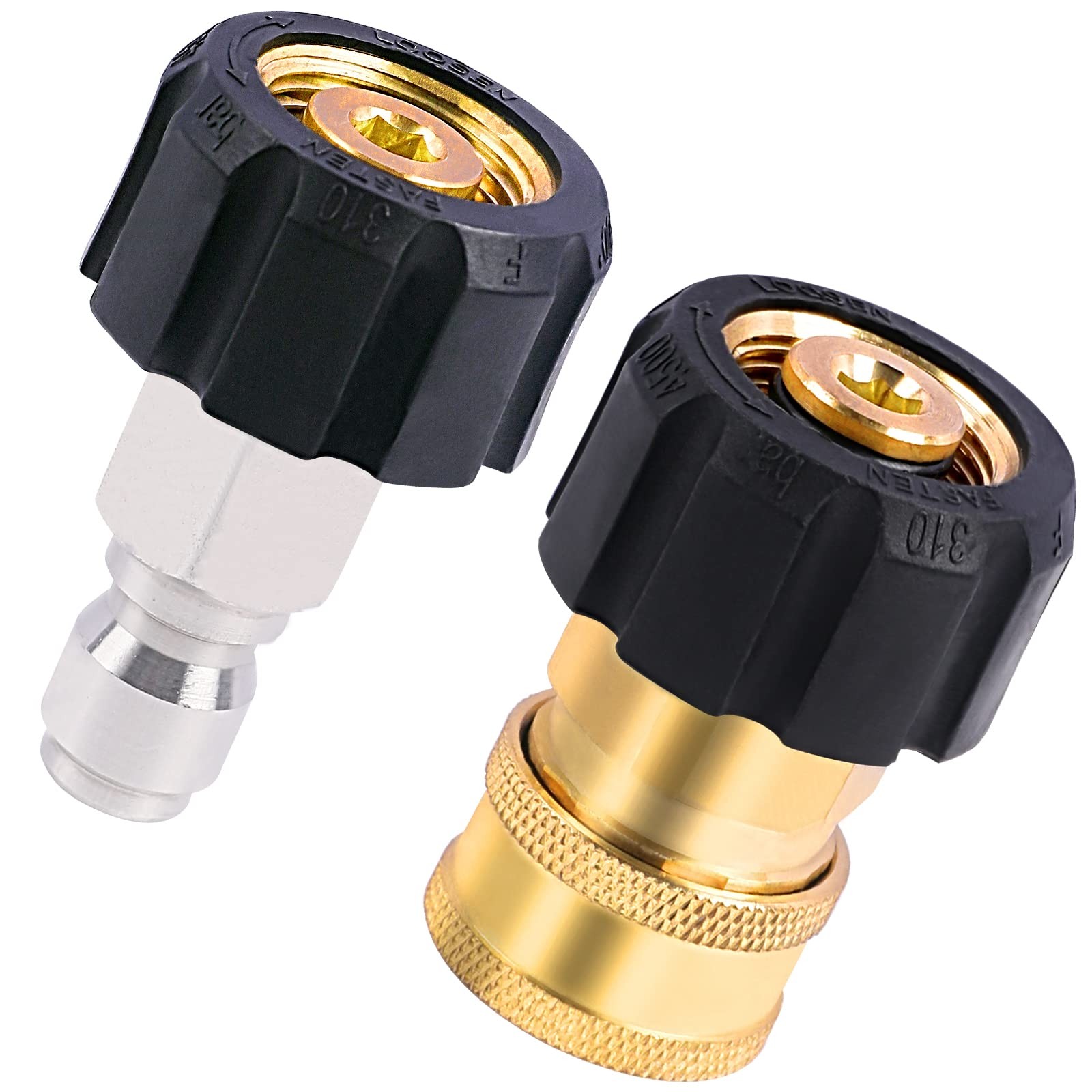 Pressure Washer Adapter Set, M22 14mm to 3/8 inch Quick Connect and Disconnec…
