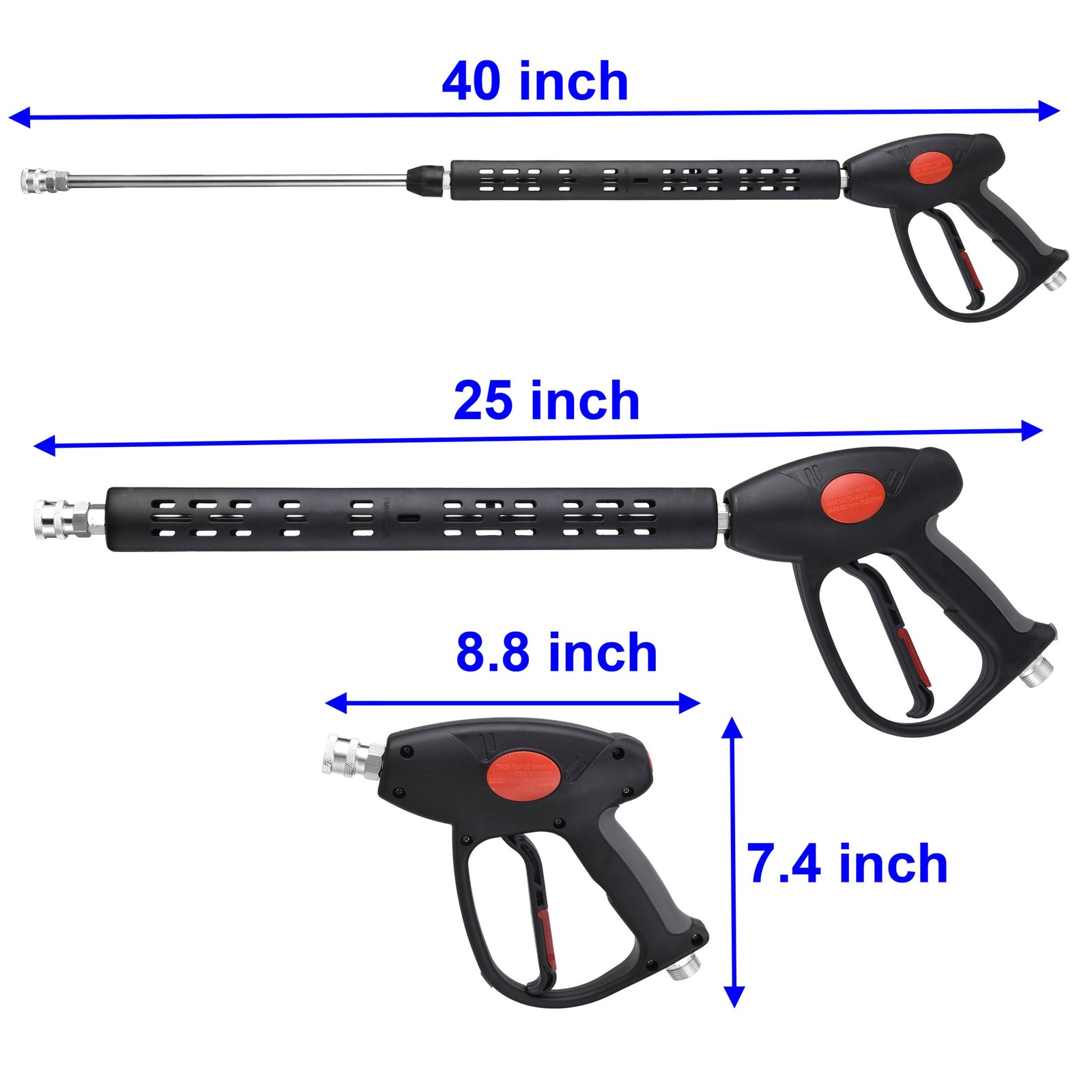 Replacement Pressure Washer Gun with Extension Wand, M22 15mm or M22 14mm Fit…