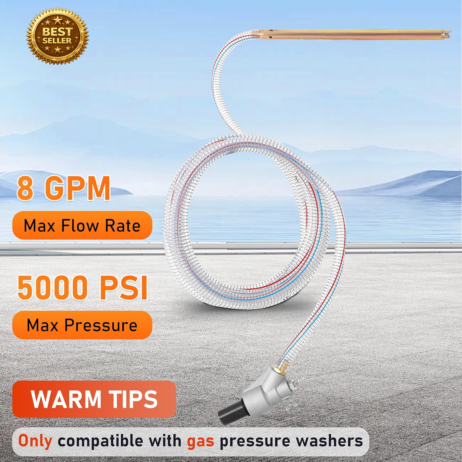 Pressure Washer Sandblasting Kit 5000PSI 8GPM Dustless Wet 1/4 Connect