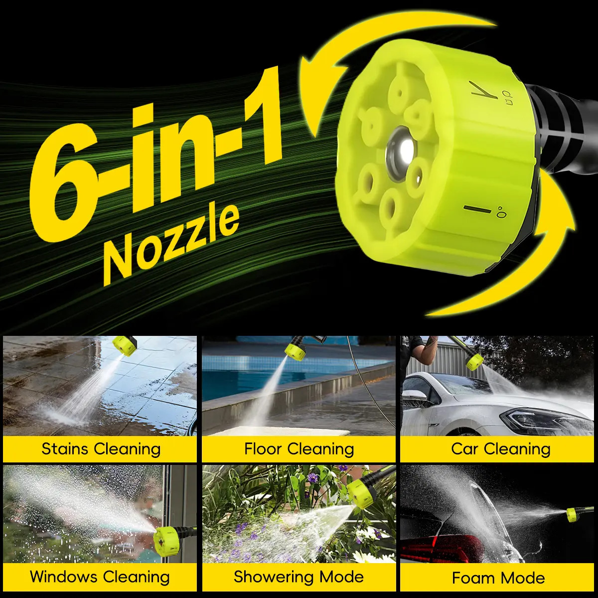 Cordless Seese Pressure Washer with Charger – Portable Car & Home Cleaning Tool