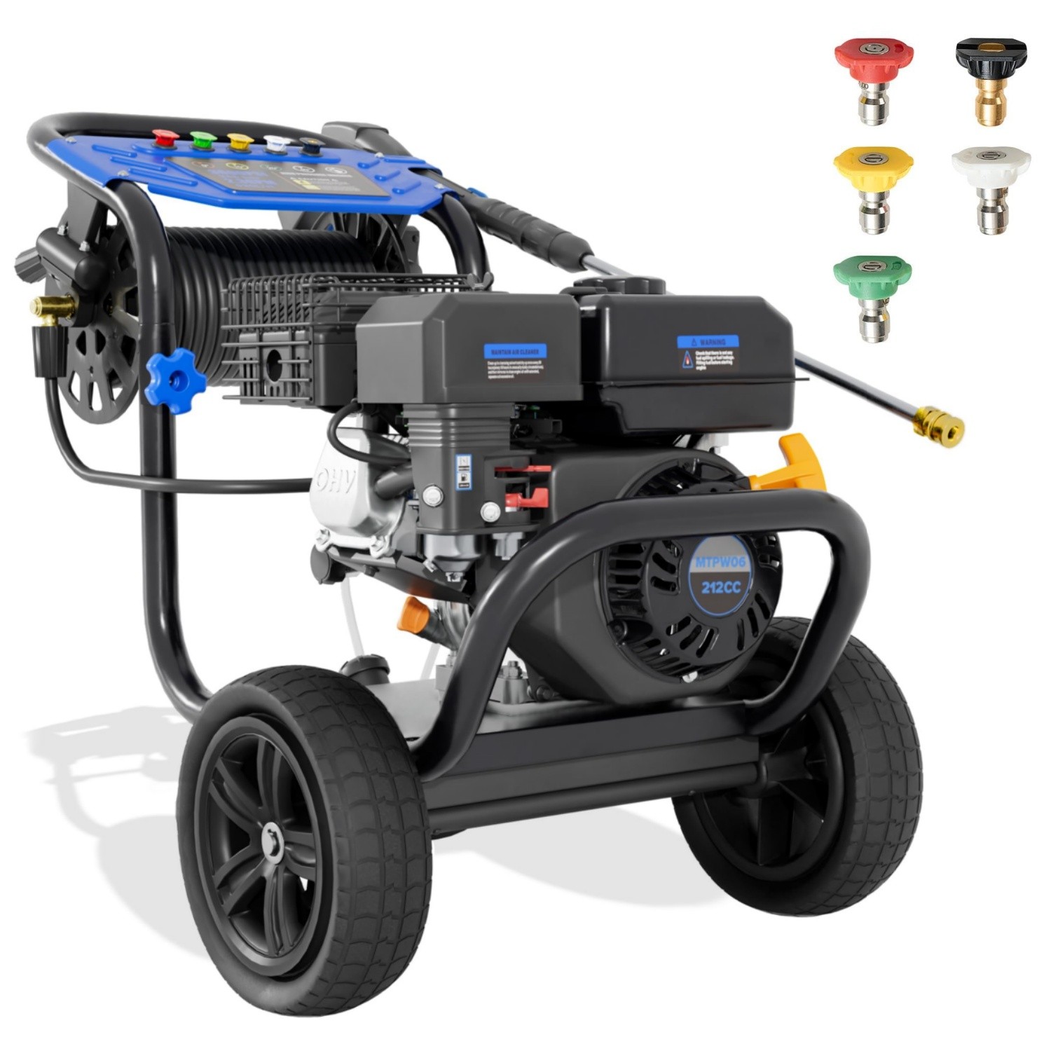 3600 PSI 2.3 GPM Gas Pressure Washer Gas Powered Washer 212cc 7HP 5 Nozzles Set