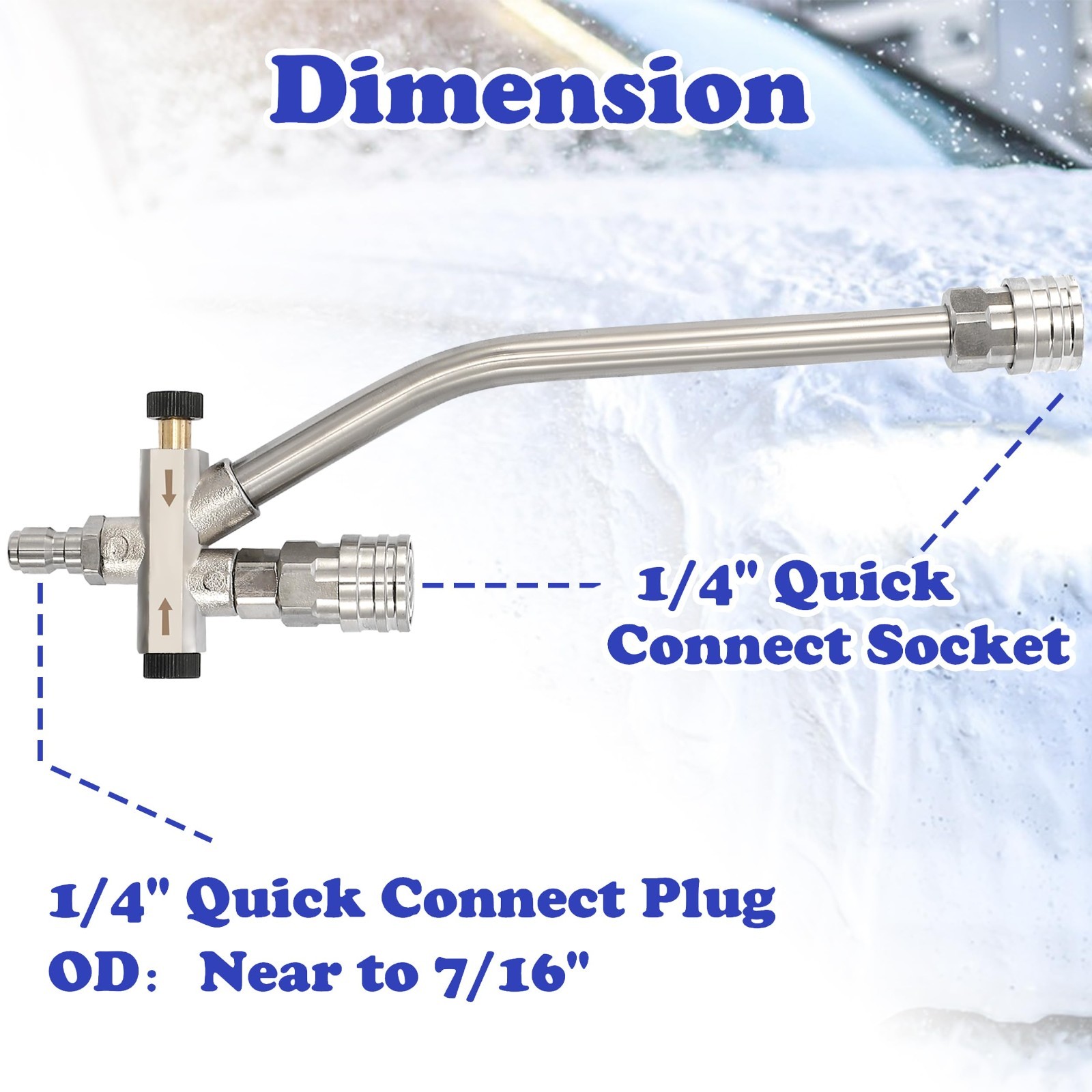 Pressure Washer Foam Cannon with Dual Connector, 5 Nozzles & Quick Connect Tip