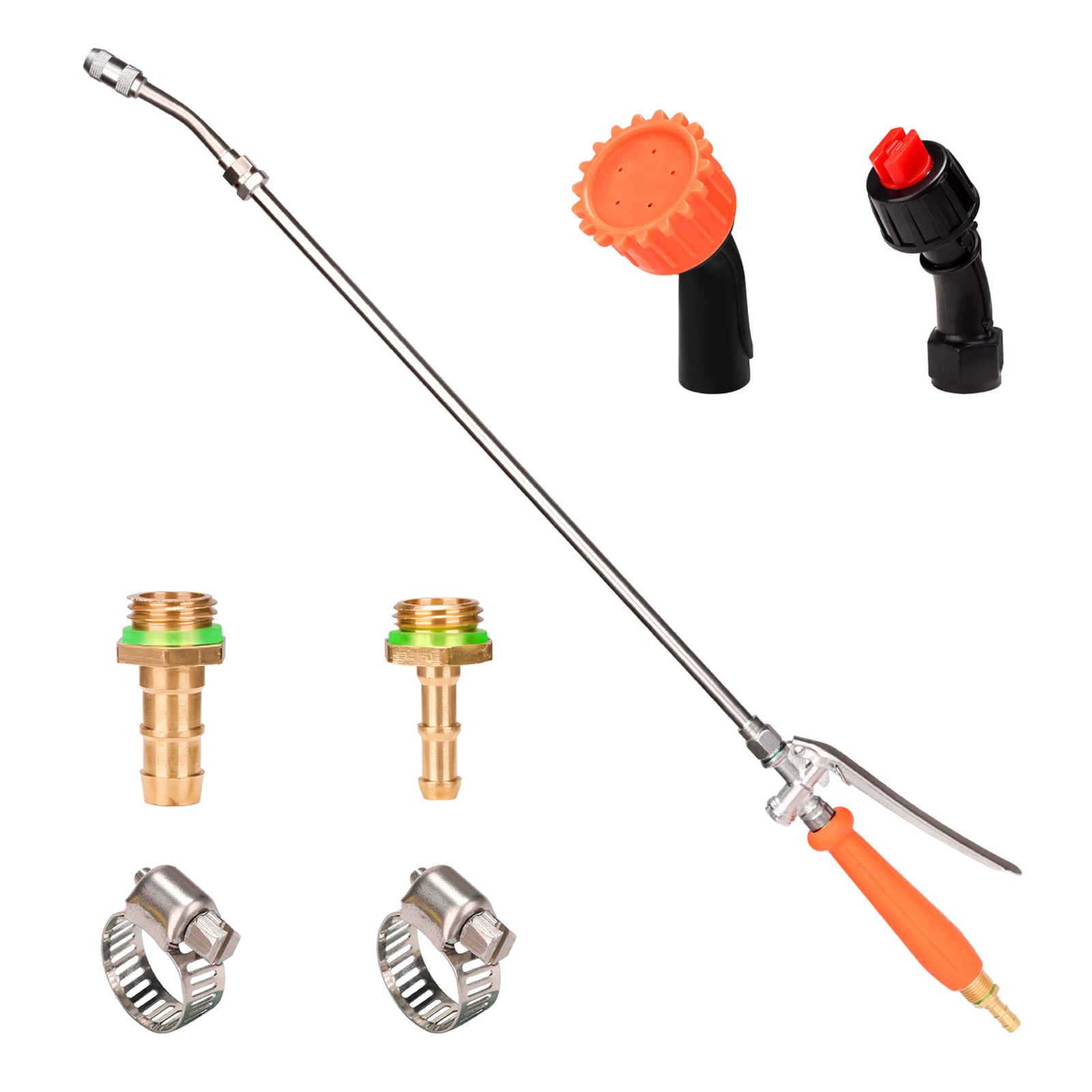 Sprayer Wand with 3 Different Types of Nozzles, 16 x 4 x 1 inches, Orange