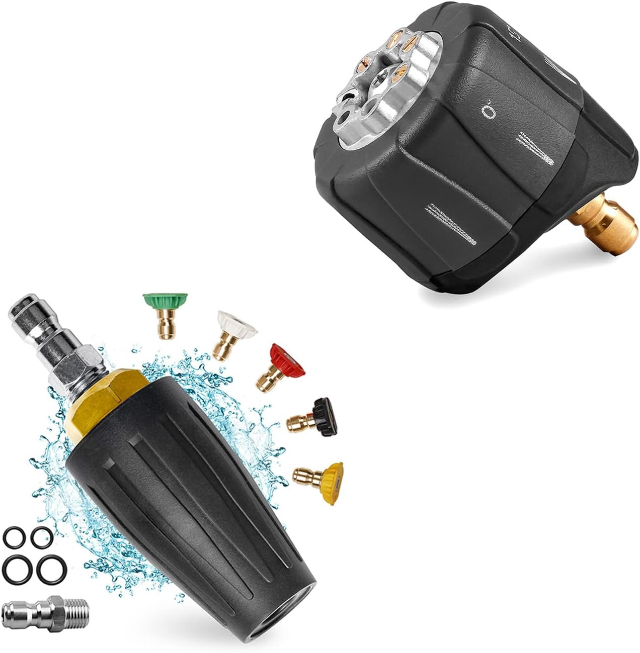 Pressure Washer Nozzle, 3200 PSI, 7-In-1 Quick Changeover Nozzle, 1/4