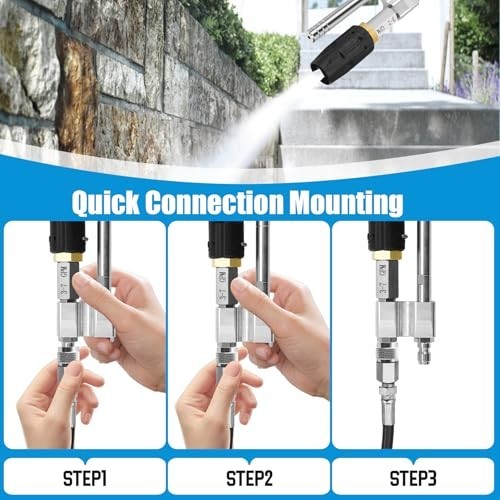 Adjustable Soft Wash Nozzle 2-in-1 Shooter Tip M5 Long Reach for Pressure Washer