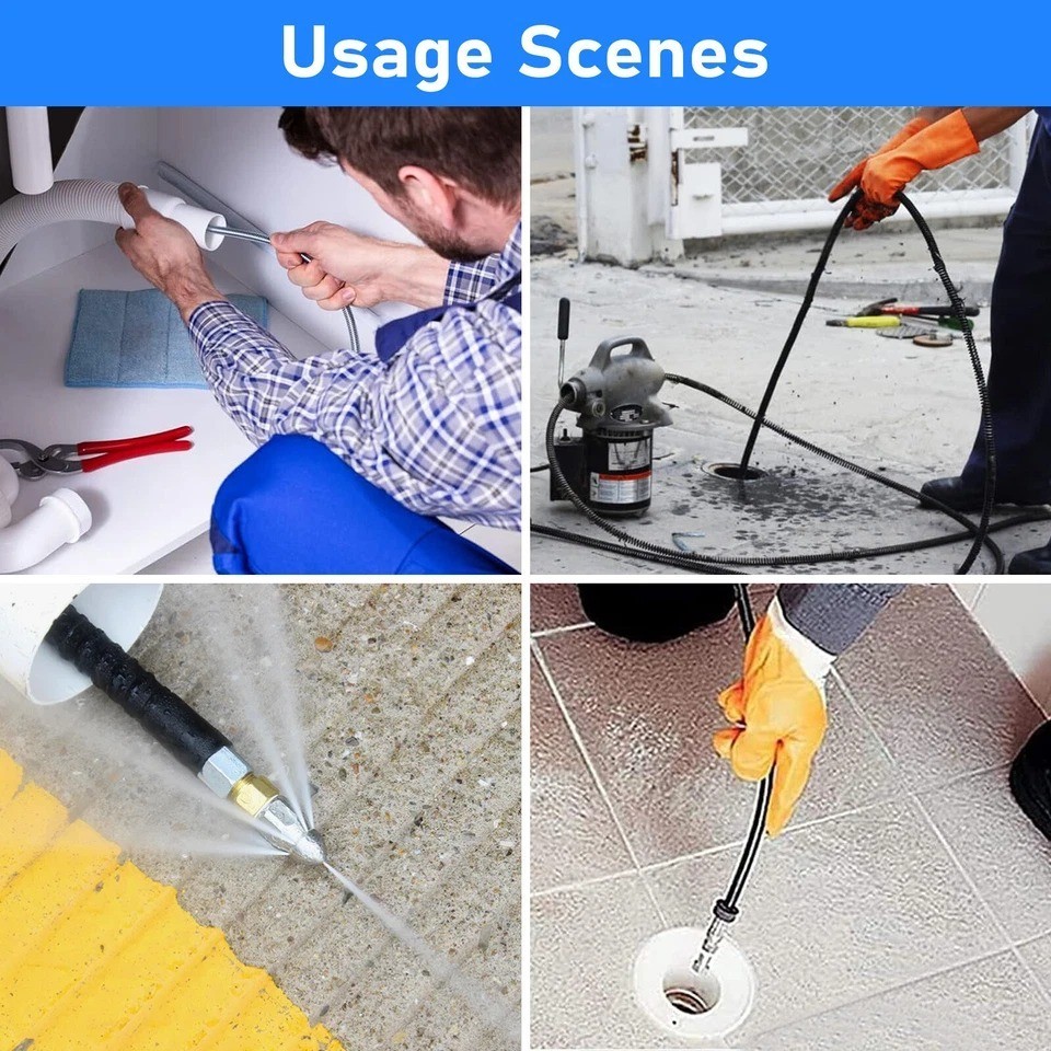Stainless Steel Sewer Jetter Nozzle Pressure Washer Drain Cleaning Nozzles Tips
