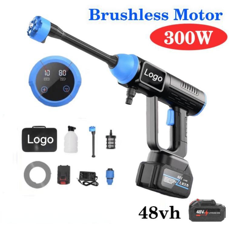 300W Portable Cordless Water Spray Gun High Pressure Car Washer sweeper Wireless