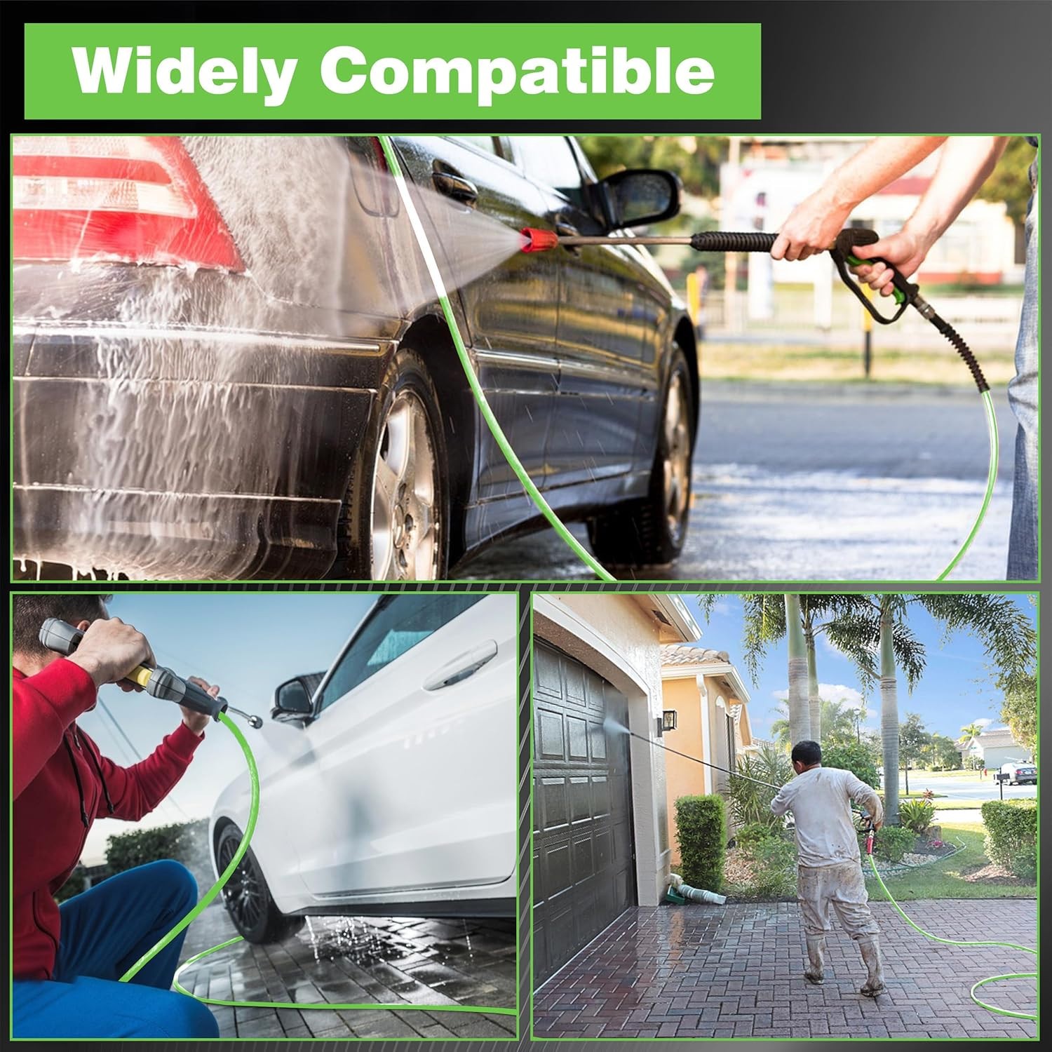 Retractable Pressure Washer Hose Reel 1/4x60ft 3600 PSI Auto Rewind