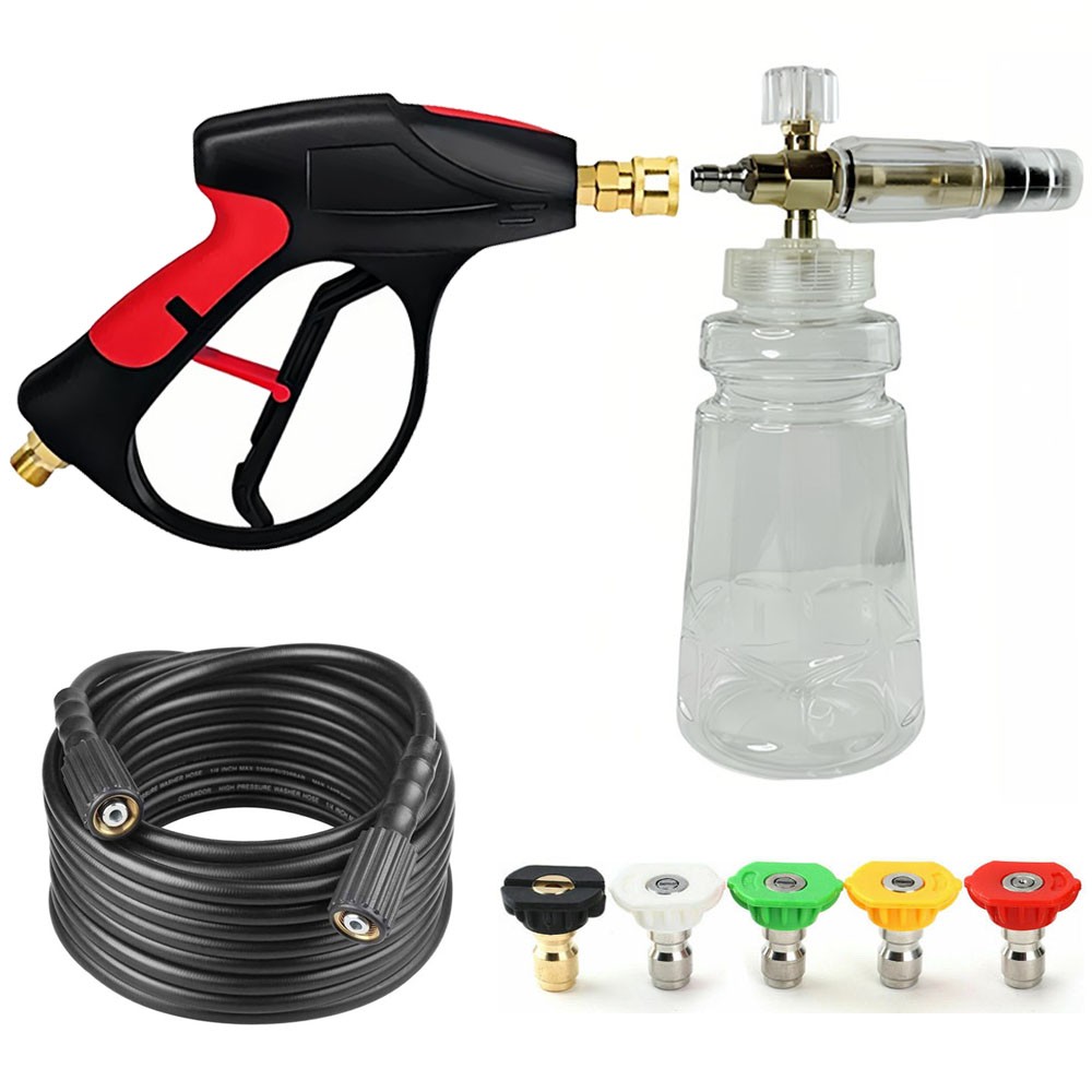Pressure Washer Water Spray Gun Wash Nozzle Wand Car Garden Hose Soap Dispenser
