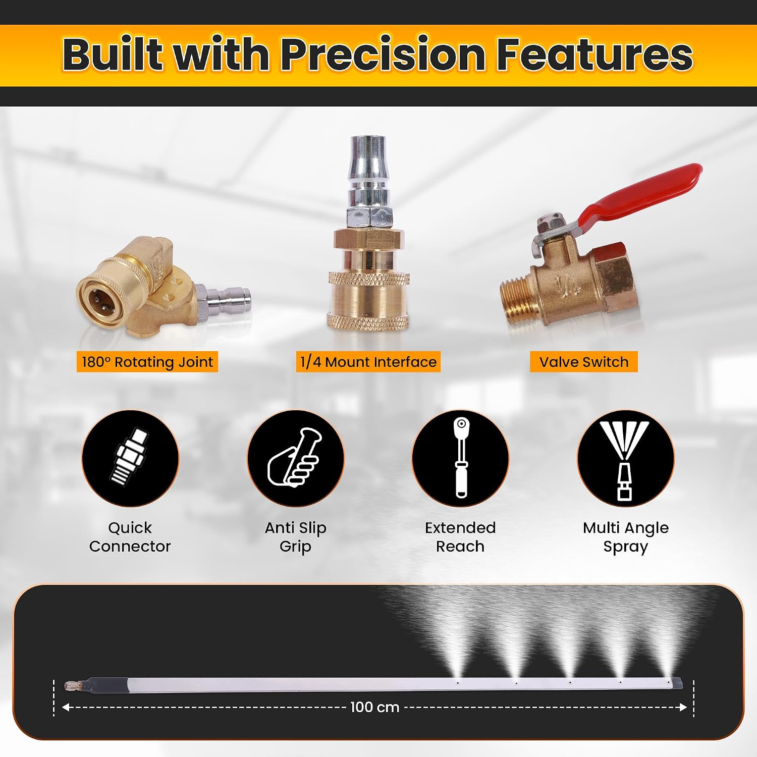 Radiator Cleaning Wand 40″ – High Pressure Washer Extension Tool Kit for Radiato