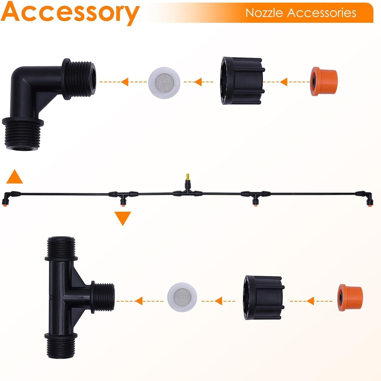 Poly Boom Sprayer Wand 4 Nozzle with Brass Fitting