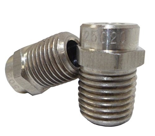 Surface Cleaner Nozzle 25 Degree 1/4 Male NPT 2.0 Orifice Stainless Steel 2 Pack