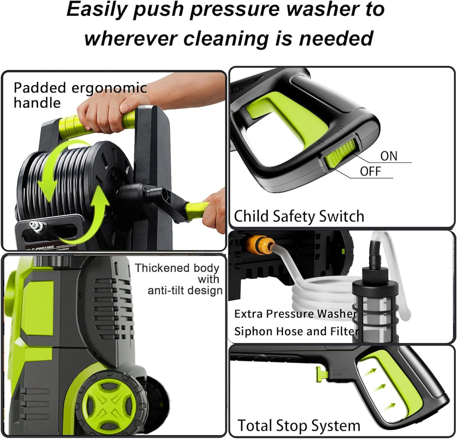 2026New Pressure Power Washer 5000PSI with Adjustable Touch Screen 8 Level, 34″