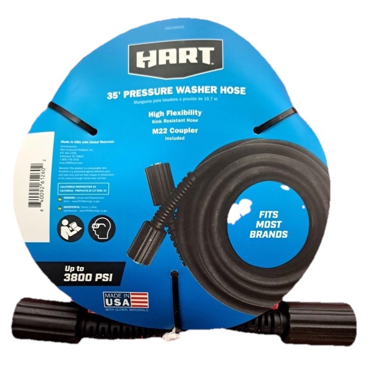 New Hart 35 Pressure Washer Hose High Flexibility Up To 3800 Psi Pressure Washer