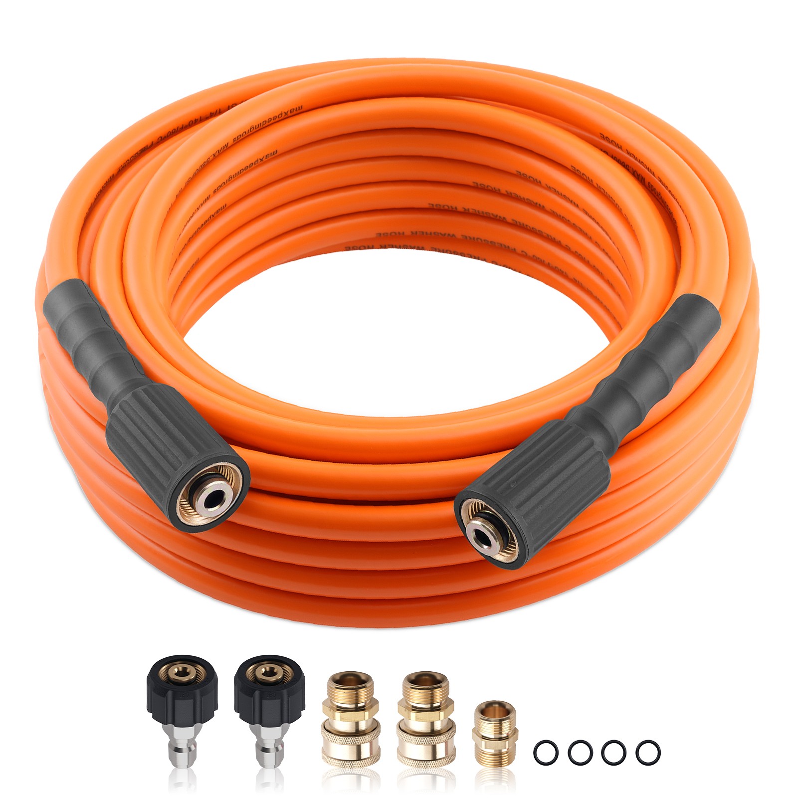 50FT High Pressure Washer Hose Extension Hose 5800PSI w/ M22-14mm x 3/8″ Coupler