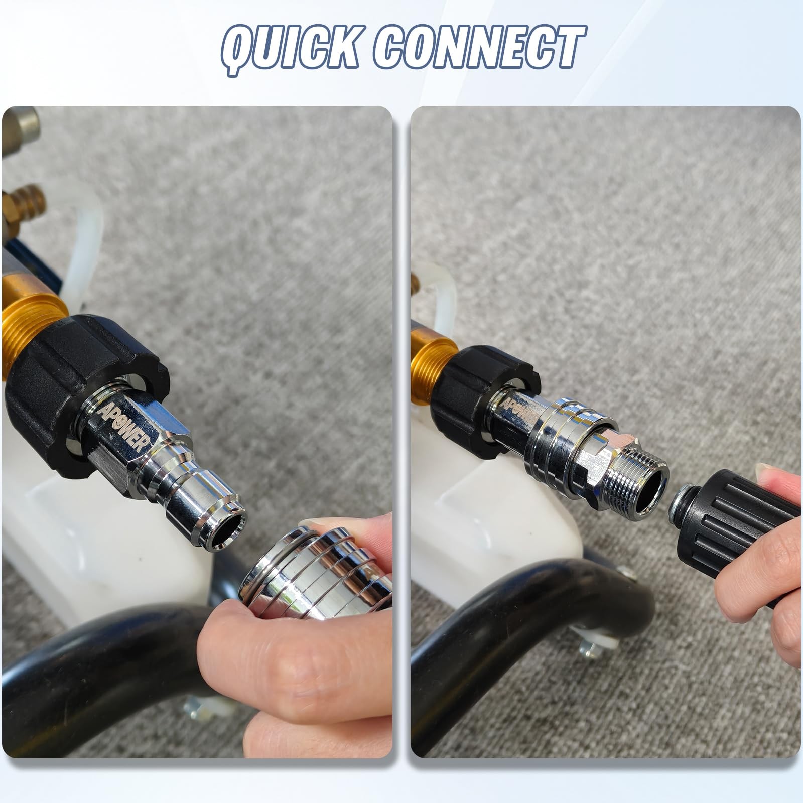 Pressure Washer Quick Connect Kit, M22-14mm to 3/8″ Male Female Quick Disconn…