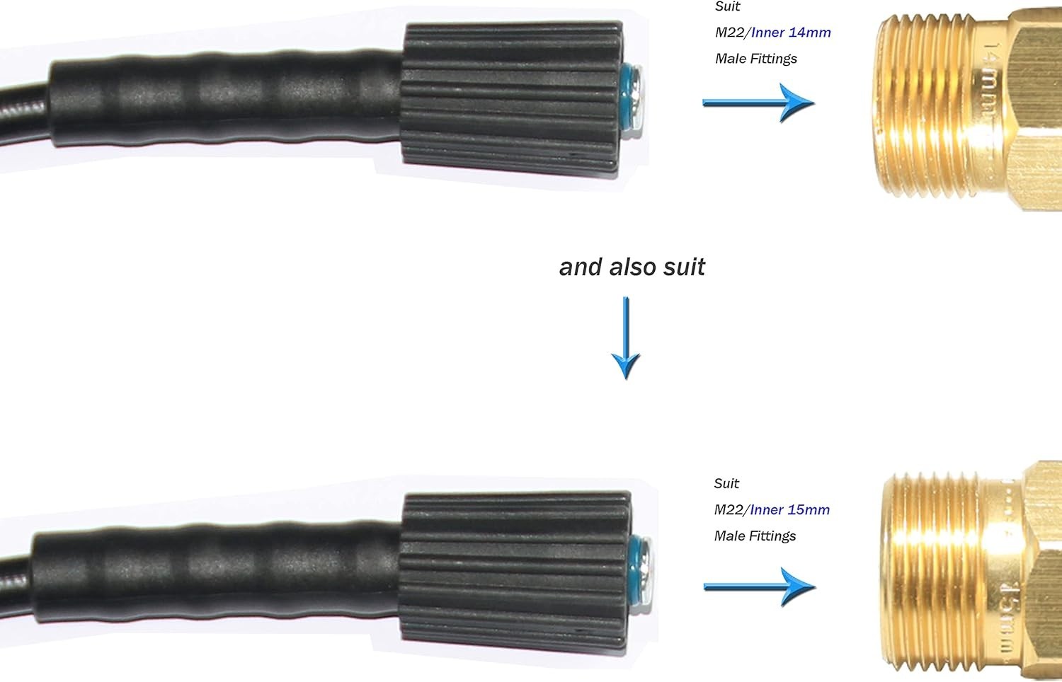 Heavy Duty 35FT High Pressure Washer Hose with Adapter