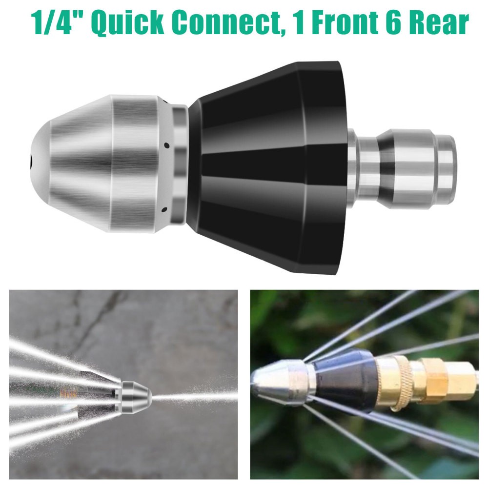 100FT Sewer Jetter Nozzles Kit Drain Cleaning Hose for Pressure Washer 5800PSI