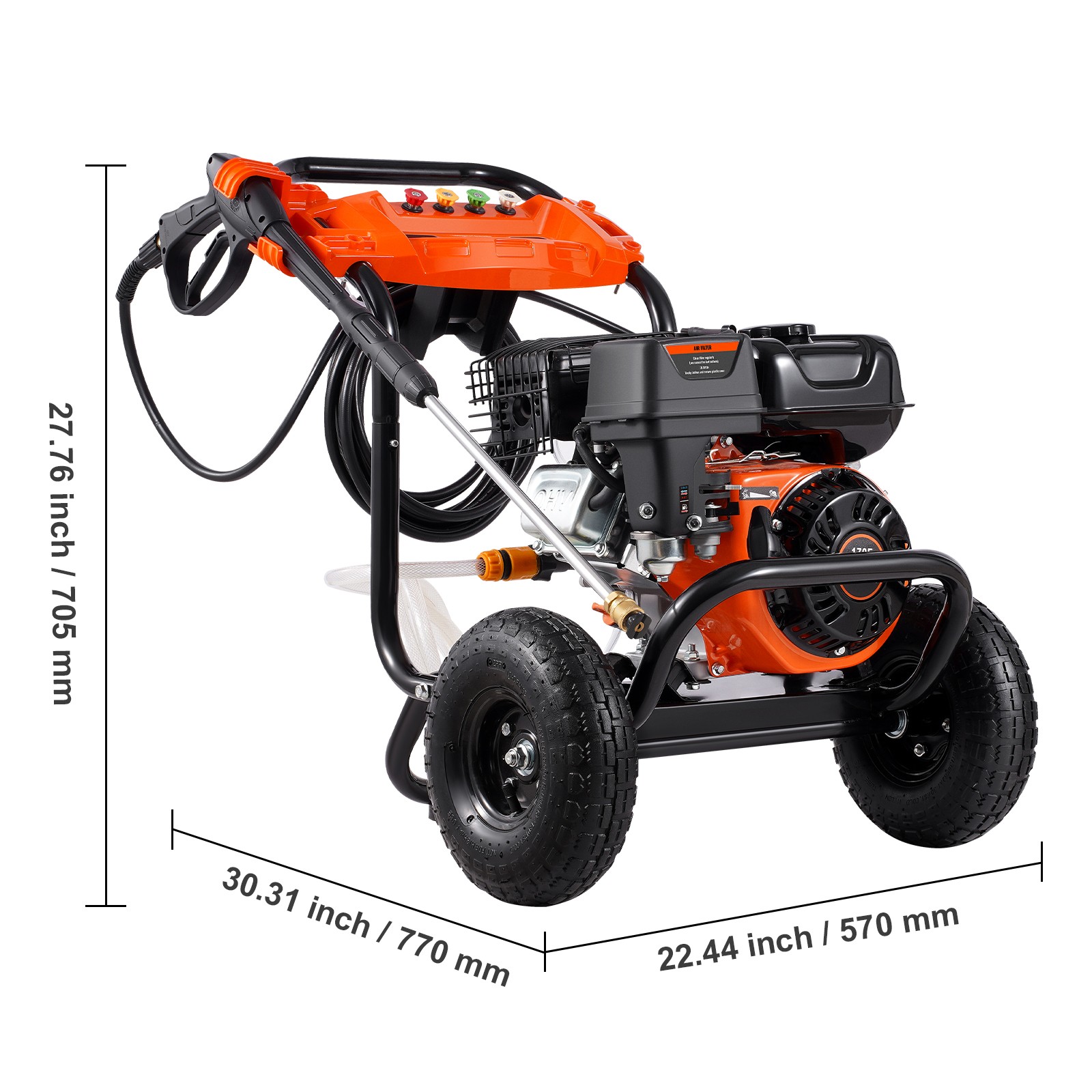 Uimoso 3500 PSI Gas Power Washer 2.6 GPM with 5 Nozzles for Vehicles and Fences
