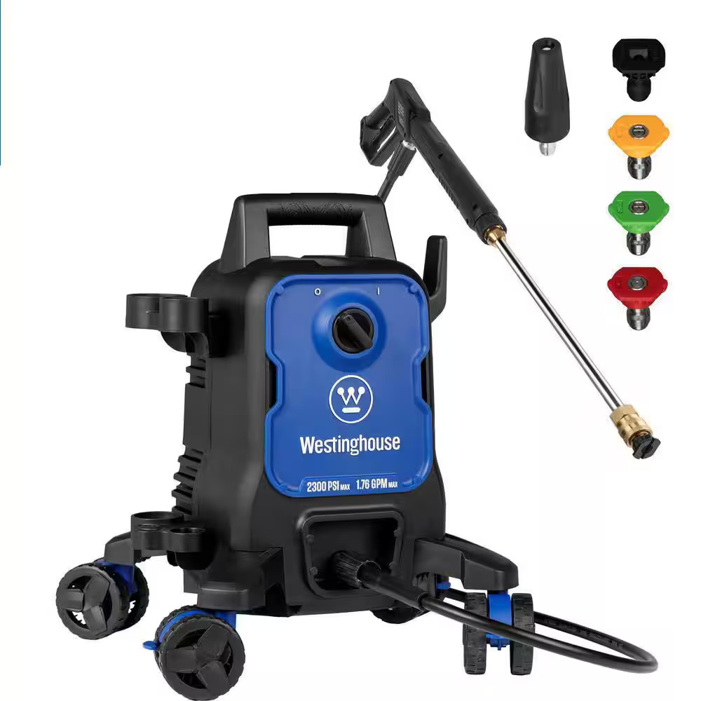 2300 Max PSI 1.76 Max GPM Cold Water Electric Powered Pressure Washer W/Anti-Tip