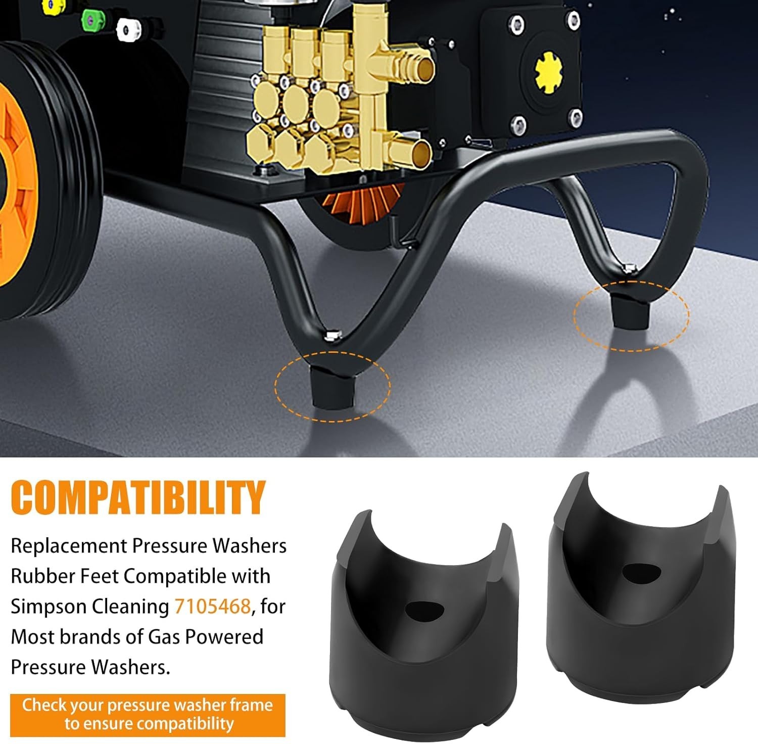 Pressure Washers Rubber Feet – for Most Brands of Gas Powered Pressure Washer…