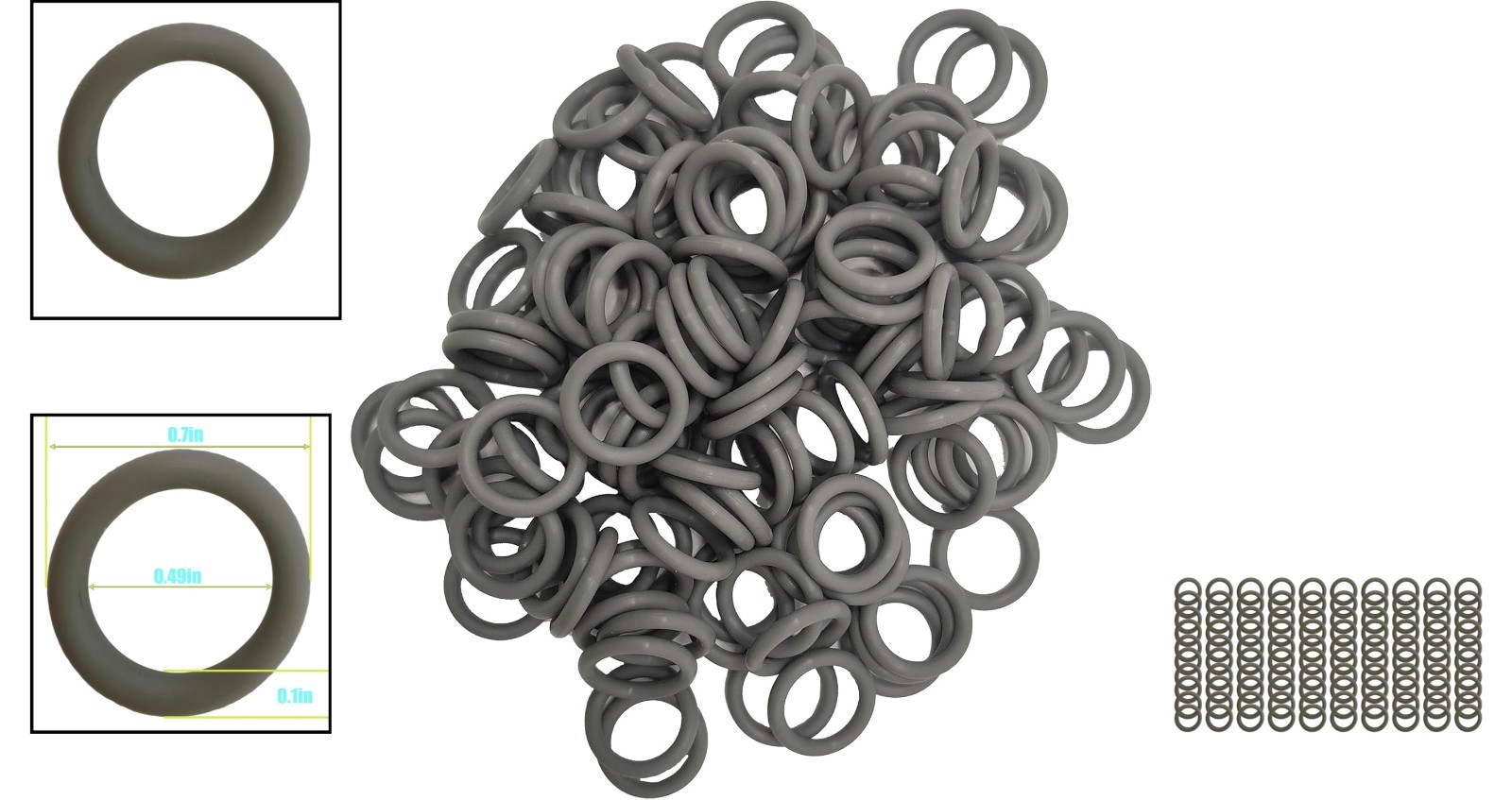 Reliable 3/8″ Grey O-Rings – 100-Piece Seal Kit for Pressure Washer Efficiency