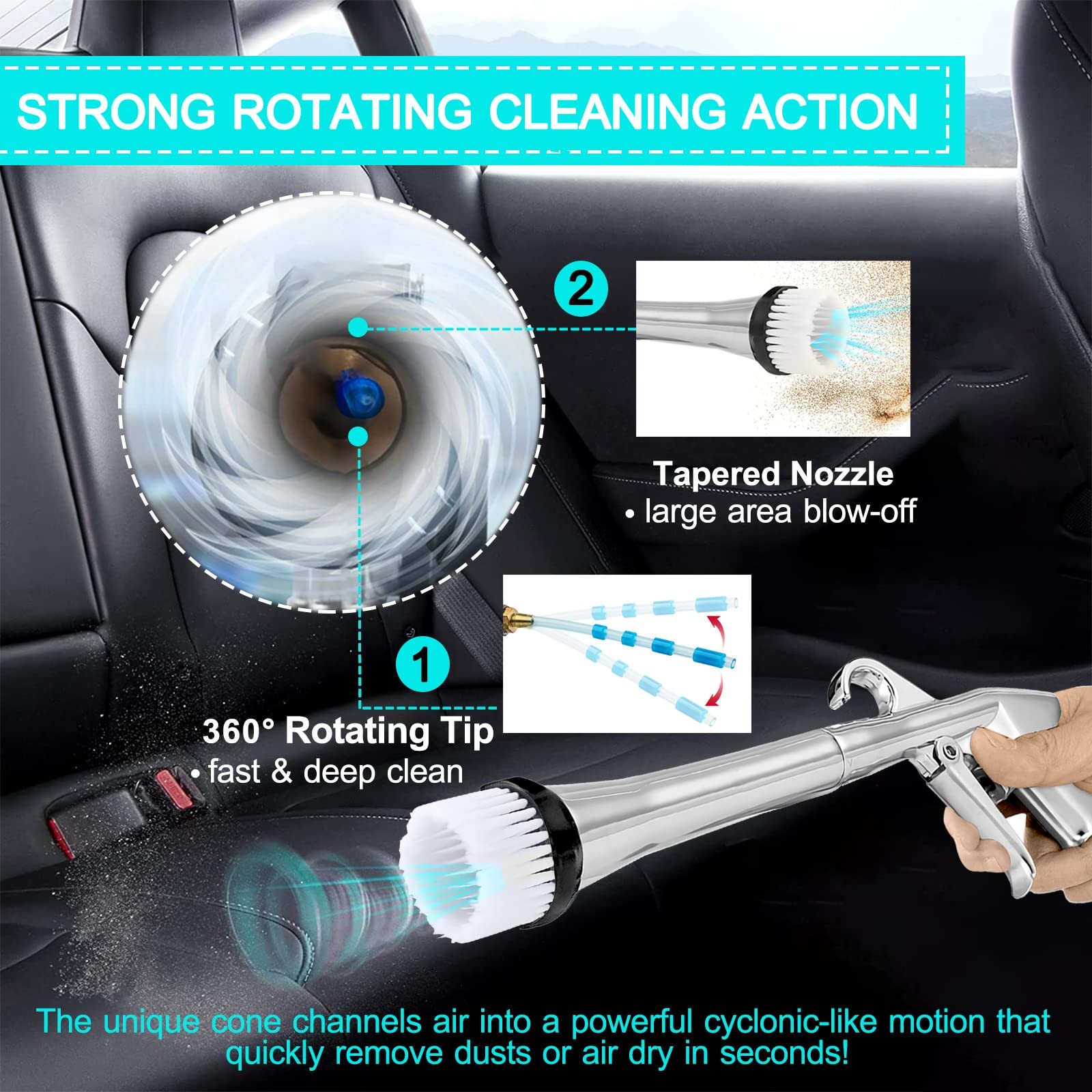 Car Cleaning Gun High Pressure Car Cleaning Tool Air Blow Gun Car Detailing Kit