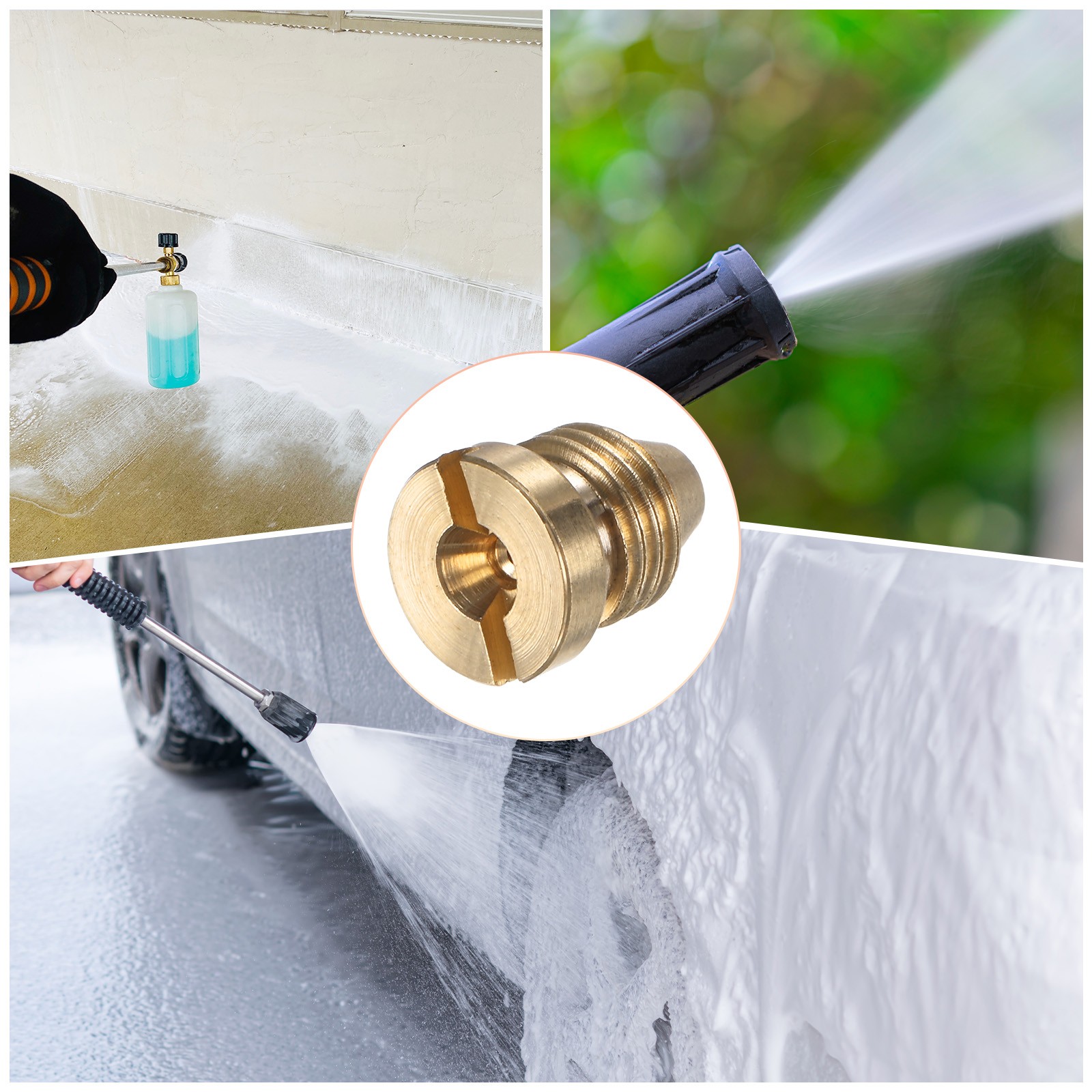 6-Pack Foam Cannon Orifice Nozzle, 1.25mm Brass Universal Thread Tips