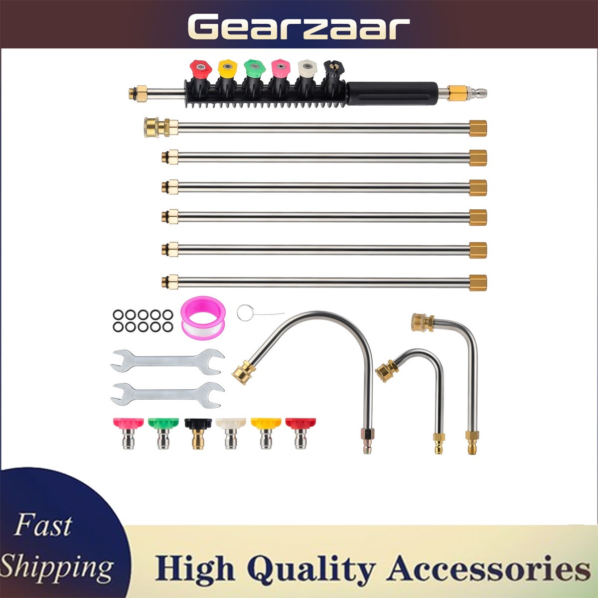high pressure cleaner extension wand set power washer lance angled extension rod