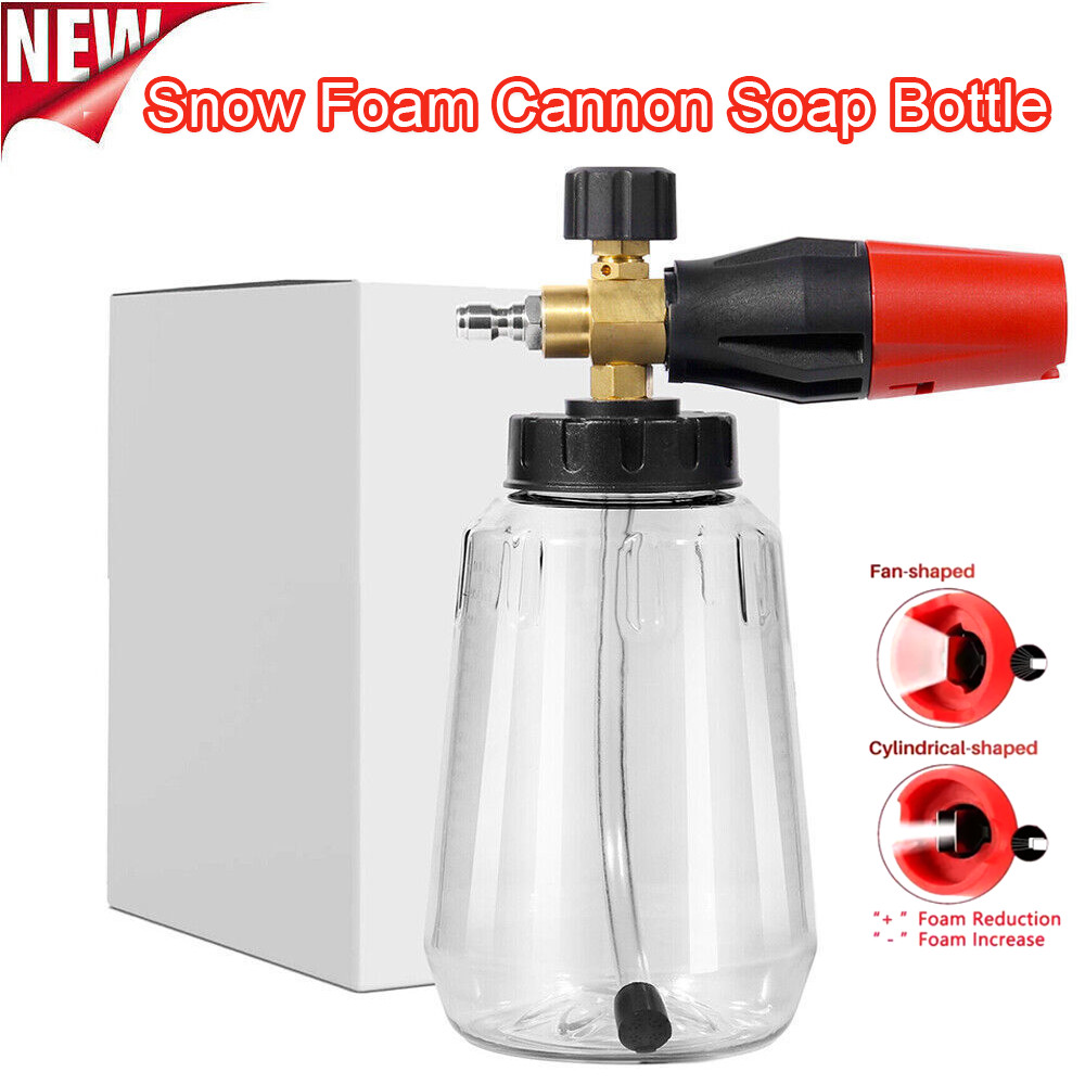 1L Snow Foam Lance Cannon Soap Bottle Dual-Connector Double Tip Attachment USA