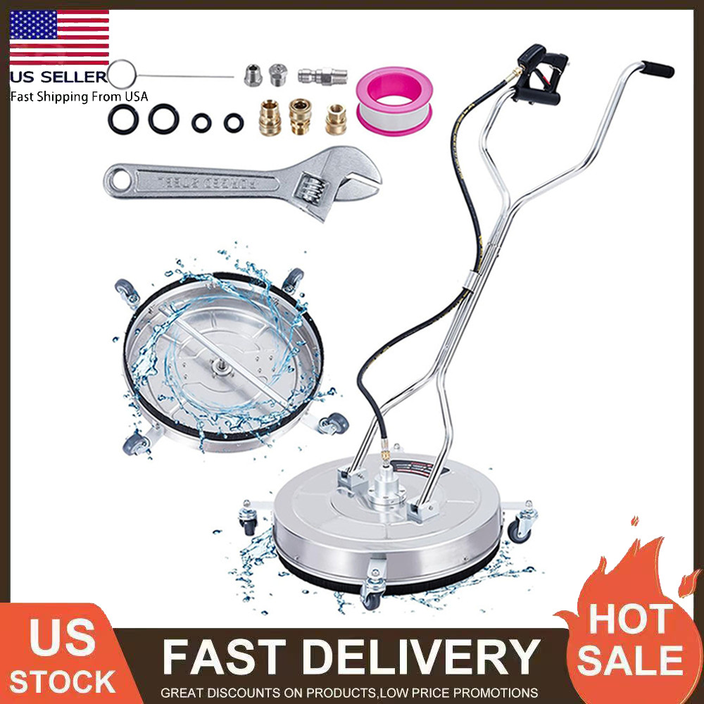 24″ Pressure Washer Surface Cleaner Stainless Steel Dual Handle Surface Cleaner