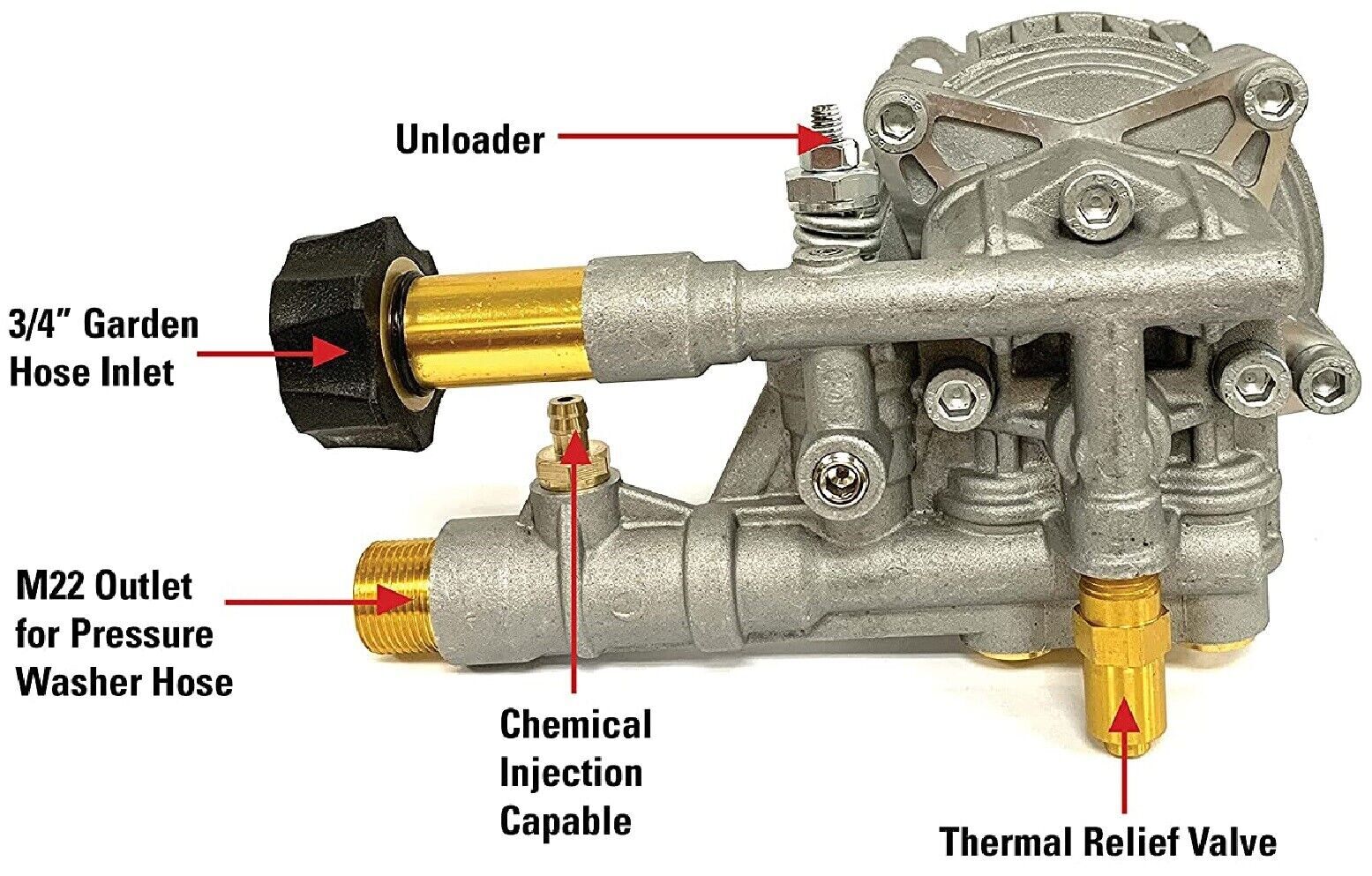3000 PSI Pressure Washer Horizontal Axial Cam Pump Kit for Honda Briggs Engines